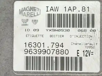 Автозапчастина б/у ебу контролер двигуна для peugeot 206 fastback (2a/c) 1.4 i посилання на oem iam 9639907880 16301794 