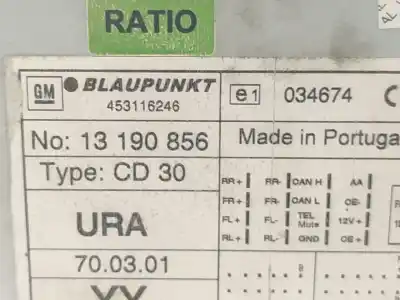 Second-hand car spare part audio system / radio cd for opel astra h (a04) 1.7 cdti (l48) oem iam references 13190856  453116246