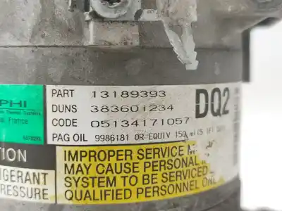 Автозапчастина б/у компресор кондиционера для opel astra h (a04) 1.4 (l48) посилання на oem iam 93190261  93168626