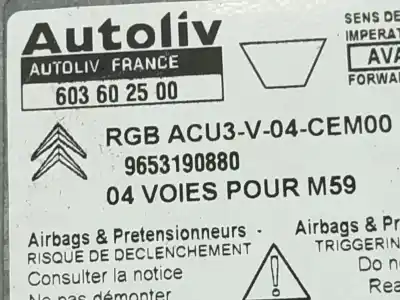 Автозапчасти б/у блок управления подушками безопасности за citroen berlingo / berlingo first monospace (mf_, gjk_, gfk_) 1.6 hdi 90 (mf9hx) ссылки oem iam 9653190880  