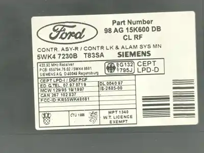 Piesă de schimb auto la mâna a doua modul electrotic pentru ford focus i (daw, dbw) 1.8 turbo di / tddi referințe oem iam 98ag15k600db  98ag15k600db
