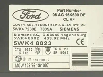 Pezzo di ricambio per auto di seconda mano modulo elettronico per ford focus i (daw, dbw) 1.8 turbo di / tddi riferimenti oem iam 98ag15k600de  98ag15k600de