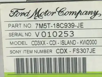 Автозапчасти б/у аудиосистема / радио cd за ford focus ii sedán (db_, fch, dh) 1.6 tdci ссылки oem iam 7m5t18c939je  7m5t18c939je