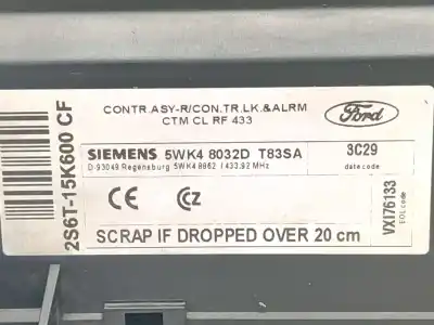 Second-hand car spare part electronic module for ford fusion (ju_) 1.6 oem iam references 2s6t15k600cf  2s6t15k600cf