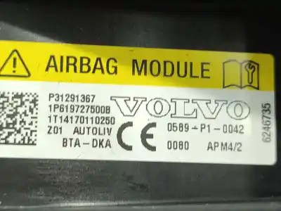 Peça sobressalente para automóvel em segunda mão airbag dianteiro direito por volvo v40 fastback (525) d2 referências oem iam 31291367  31291367