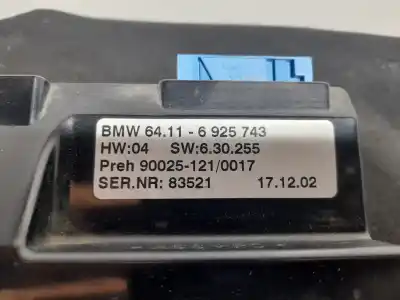 Peça sobressalente para automóvel em segunda mão COMANDO DE SOFAGEM (CHAUFFAGE / AR CONDICIONADO) por BMW SERIE 7 (E65/E66)  Referências OEM IAM 90025121  