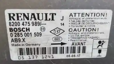 Second-hand car spare part airbag control unit for renault modus confort dynamique oem iam references 8200475989  0285001509