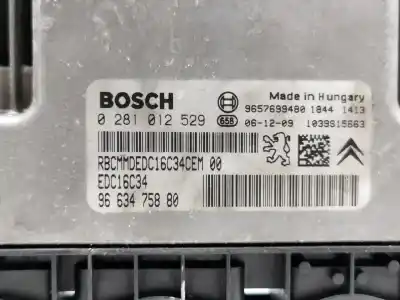 Автозапчастина б/у ебу контролер двигуна для citroen c3 (s desde 09/2009) 1.4 hdi посилання на oem iam 9663475880 edc16c34 0281012529
