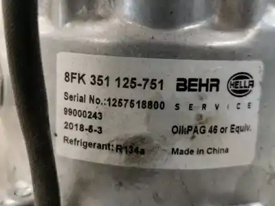 Second-hand car spare part air conditioning compressor for audi a3 (8l) 1.8 20v turbo oem iam references 8fk351125  1257518800