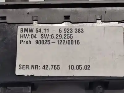Peça sobressalente para automóvel em segunda mão comando de sofagem (chauffage / ar condicionado)  por bmw serie 7 (e65/e66) 745li referências oem iam 64116923383  6923383