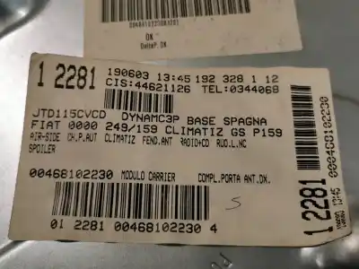 Автозапчастина б/у регулятор переднього правого скла для fiat stilo (192) 1.9 jtd cat посилання на oem iam 00468102230  51711369
