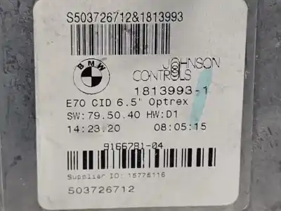 Second-hand car spare part multifunction display for bmw x5 (e70) 3.0d oem iam references 1138729  