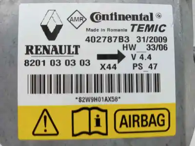 Автозапчастина б/у блок управління подушками безпеки для renault twingo authentique посилання на oem iam 8201030303  402787b3