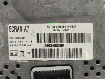 Second-hand car spare part multifunction display for renault laguna iii dynamique tomtom oem iam references 280340026r  