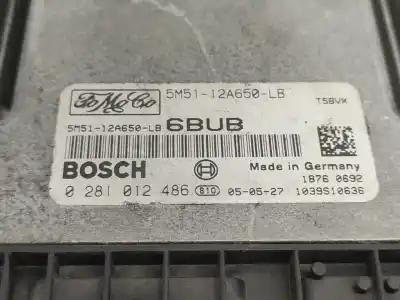 Second-hand car spare part ecu engine control for ford focus berlina (cap) ambiente (d) oem iam references 0281012486  5m5112a650lb