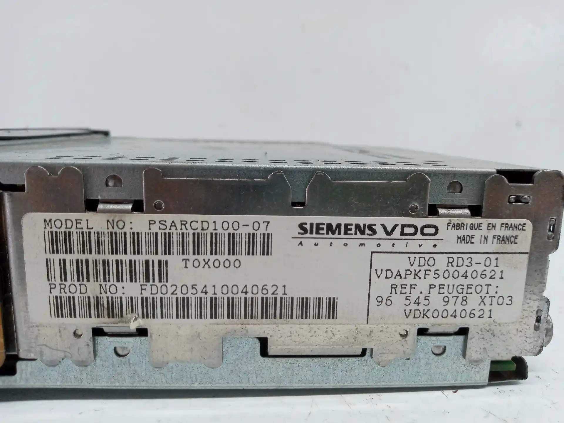 Radio Cd Peugeot 206 96545978XT PSARCD100-04 Siemens VDO