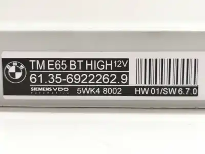 Second-hand car spare part electronic module for bmw serie 7 (e65/e66) 745li oem iam references 613569222629  5wk48002