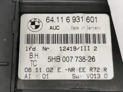 Second-hand car spare part heating / air conditioning control panel for bmw serie 3 compact (e46) 320td oem iam references 64116931601  5hb00773826