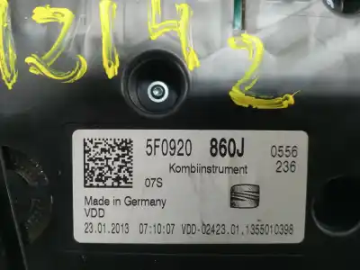 Second-hand car spare part dashboard for seat leon (5f1) reference oem iam references 5f0920860j  