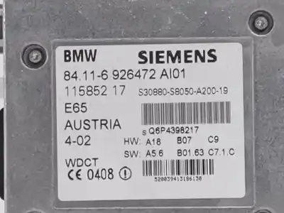 Peça sobressalente para automóvel em segunda mão módulo eletrônico por bmw serie 7 (e65/e66) 745li referências oem iam 84116926472  6926472