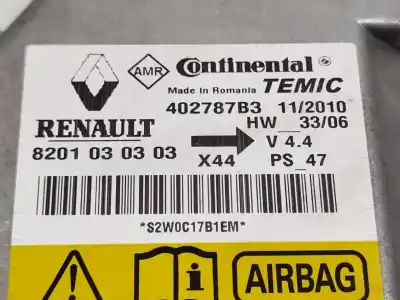 Автозапчасти б/у блок управления подушками безопасности за renault twingo authentique ссылки oem iam 8201030303  402787b3