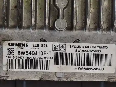 Second-hand car spare part ecu engine control for citroen c3 1.4 hdi exclusive oem iam references sw9654925480 5ws40110et hw9648624280