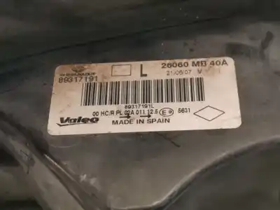 Second-hand car spare part left headlight for renault maxity fg 150.35/45 oem iam references 89317191  