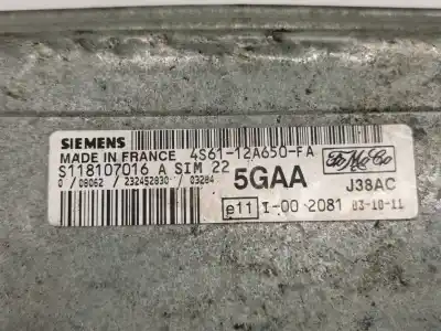 Second-hand car spare part ecu engine control for ford fiesta (cbk) ambiente oem iam references s118107016a  as6112a650fa