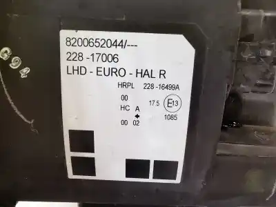 Second-hand car spare part right headlight for renault modus authentique oem iam references 8200652044  