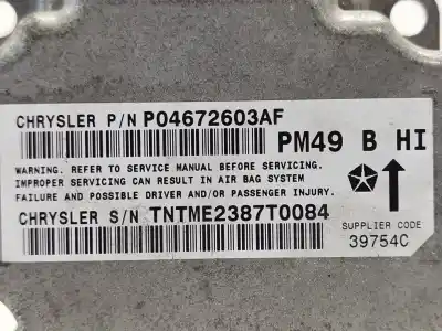 Second-hand car spare part airbag control unit for dodge caliber s oem iam references p04672603af  