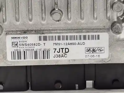 Second-hand car spare part ecu engine control for ford focus c-max (cap) ambiente (d) oem iam references 5ws40582d  