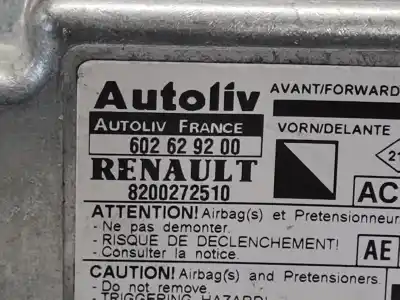 Second-hand car spare part airbag control unit for renault kangoo (f/kc0) authentique oem iam references 8200272510   Second-hand car spare part airbag control unit for renault kangoo (f/kc0) authentique oem iam references 8200272510