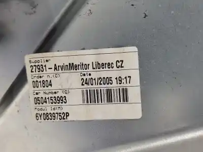 Автозапчастина б/у регулятор скла заднього правого для skoda fabia (6y2/6y3) spirit посилання на oem iam 6y0959812  