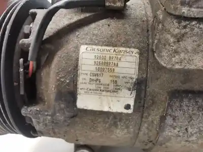 Pezzo di ricambio per auto di seconda mano compressore aria condizionata per nissan qashqai / qashqai +2 i (j10, nj10, jj10e) 2.0 dci a las 4 ruedas riferimenti oem iam 92600br7aa  