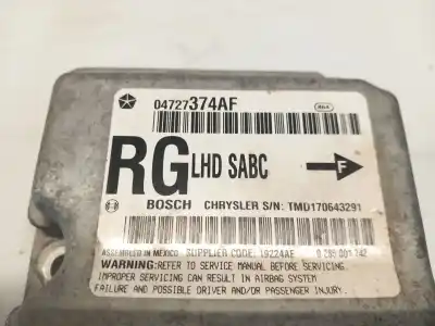 Автозапчасти б/у блок управления подушками безопасности за chrysler voyager iv (rg, rs) 2.4 ссылки oem iam 04727374af 0285001742 tmd128639091