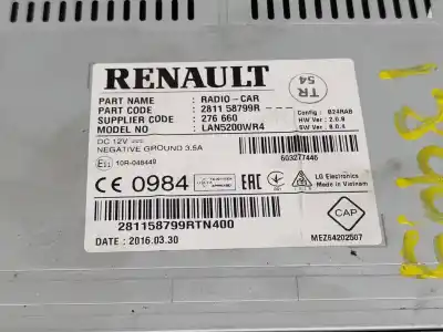 Pezzo di ricambio per auto di seconda mano impianto audio / radio cd per dacia duster (hs_) 1.2 tce 125 4x4 riferimenti oem iam 281158799r  