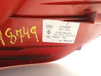 Second-hand car spare part left tailgate light for renault clio iii pack dynamique oem iam references 8200586843  