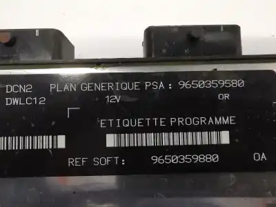 Pezzo di ricambio per auto di seconda mano centralina motore per peugeot 206 fastback (2a/c) 1.9 d riferimenti oem iam 9650359580  9650359880
