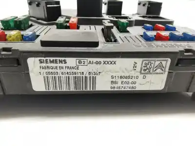 Peça sobressalente para automóvel em segunda mão centralina bsi por peugeot 206 fastback (2a/c) 1.4 i referências oem iam 9645747480 s118085210d bsie0200