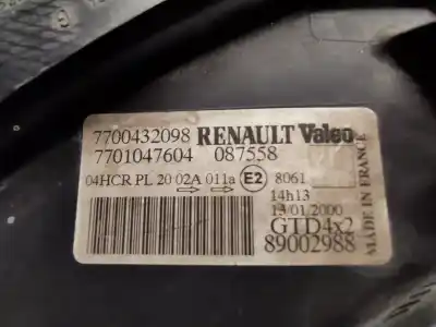 Second-hand car spare part left headlight for renault scénic i monospace (ja0/1_, fa0_) 1.9 dti (ja1u) oem iam references 7700432098  