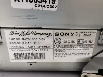 Pezzo di ricambio per auto di seconda mano impianto audio / radio cd per ford focus c-max (dm2) 1.6 tdci riferimenti oem iam 4m5t18c815bk  
