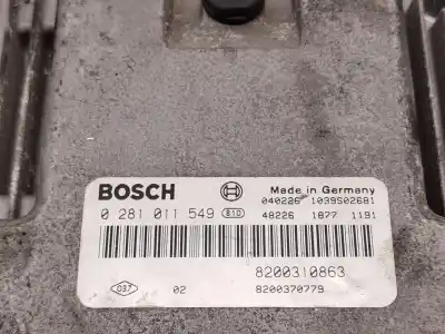 Автозапчастина б/у ебу контролер двигуна для renault scénic ii (jm0/1_) 1.9 dci (jm0g, jm12, jm1g, jm2c) посилання на oem iam 8200310863 0281011549 8200370779