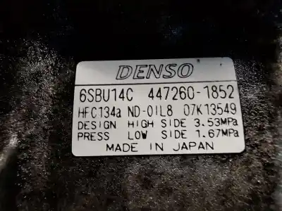 Peça sobressalente para automóvel em segunda mão compressor de ar condicionado a/a a/c por bmw 1 (e81) 118 d referências oem iam 6sbu14c  4472601852 / 6452698786203 / 22527010
