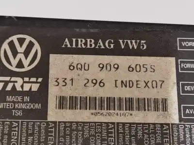 Автозапчастина б/у блок управління подушками безпеки для volkswagen polo (9n_, 9a_) 1.4 tdi посилання на oem iam 6q0909605s  