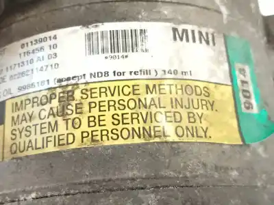Pezzo di ricambio per auto di seconda mano compressore aria condizionata per mini mini (r50, r53) cooper riferimenti oem iam 01139014  