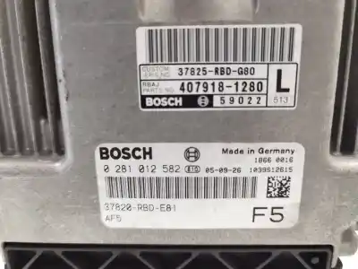 Автозапчастина б/у ебу контролер двигуна для honda accord vii (cl, cn) 2.2 i-ctdi (cn1) посилання на oem iam 0281012582 4079181280 37825rbdg80