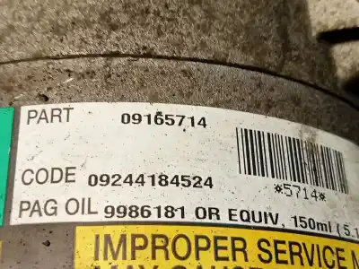 Second-hand car spare part air conditioning compressor for opel meriva a monospace (x03) 1.6 (e75) oem iam references 09165714  