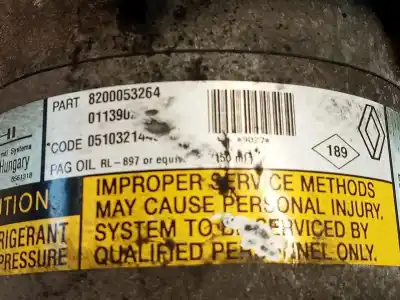 Peça sobressalente para automóvel em segunda mão compressor de ar condicionado a/a a/c por renault megane ii berlina 5p business referências oem iam 8200053264  