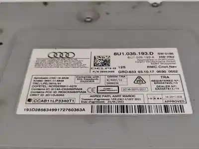 Second-hand car spare part audio system / radio cd for audi q3 (8ub, 8ug) 2.0 tdi oem iam references 8u1035193d  8u1035193a