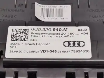 Автозапчастина б/у панель інструментів для audi q3 (8ub, 8ug) 2.0 tdi посилання на oem iam 8u0920940m  
